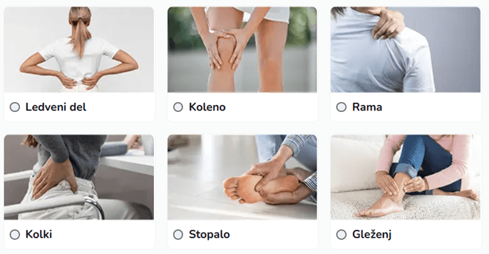 Izberite boleče mesto