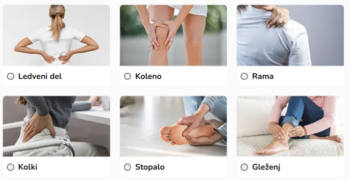 Izberite boleče mesto